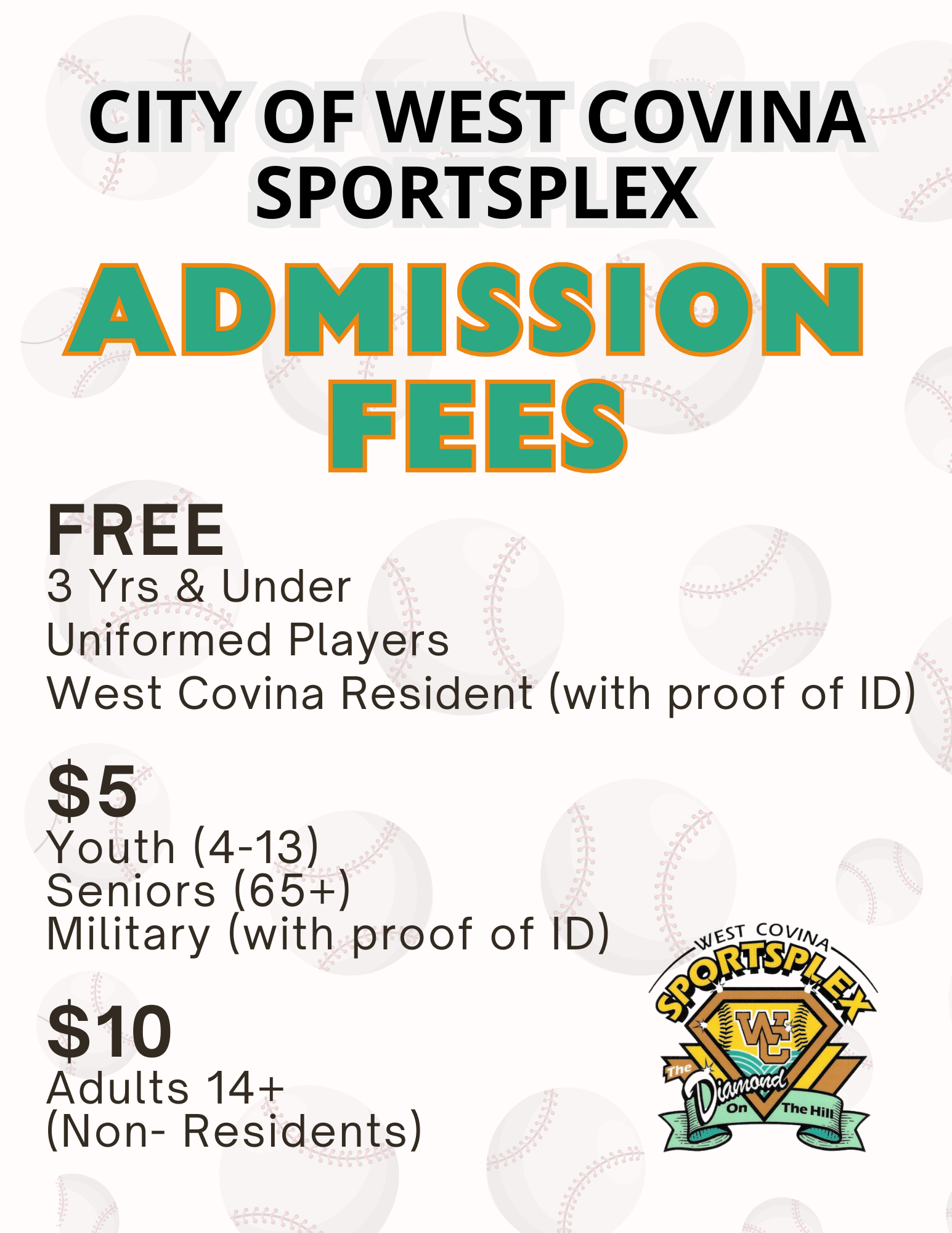 West Covina Sportsplex Admission Fees 